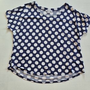 Liz Claiborne Navy With Large White Polka Dots. XL